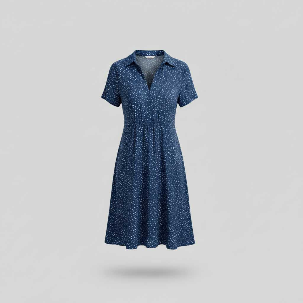 Dames Overhemdjurk Korte Mouwen | Midi Jurk voor Casual en Formeel Gebruik
