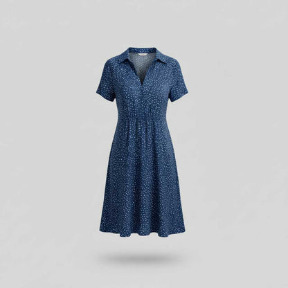 Dames Overhemdjurk Korte Mouwen | Midi Jurk voor Casual en Formeel Gebruik