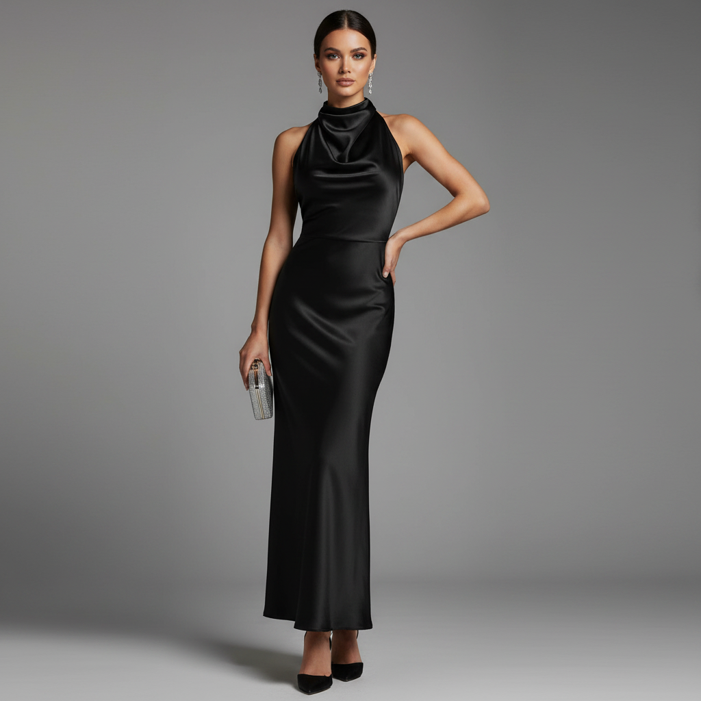 Halter Avondjurk Dames | Midi Jurk