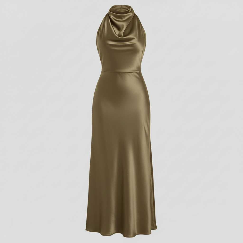 Halter Avondjurk Dames | Midi Jurk