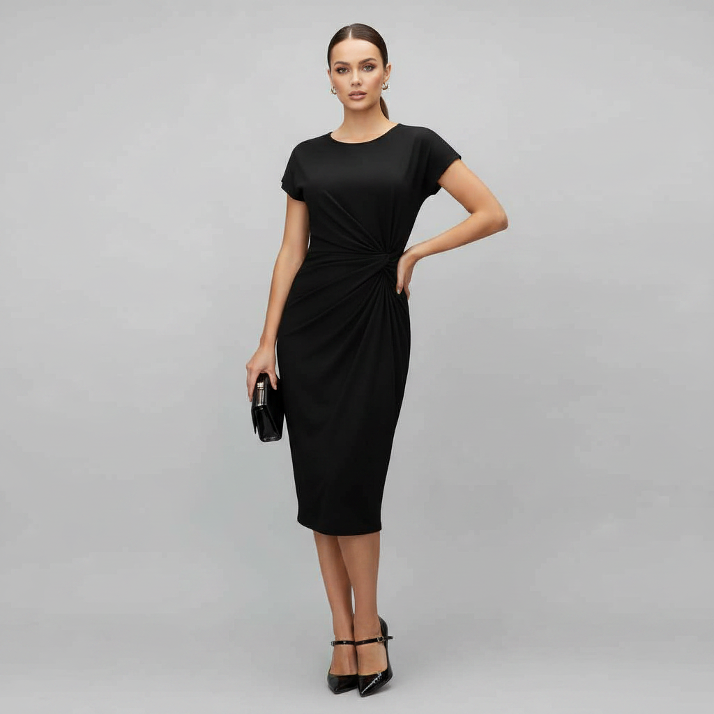 Korte Mouwen Midi Jurk Dames | Formele Galajurk