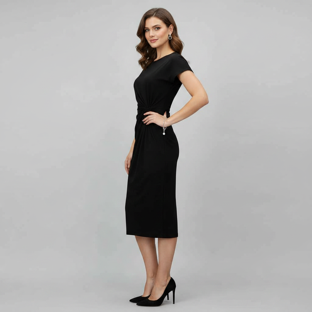 Korte Mouwen Midi Jurk Dames | Formele Galajurk