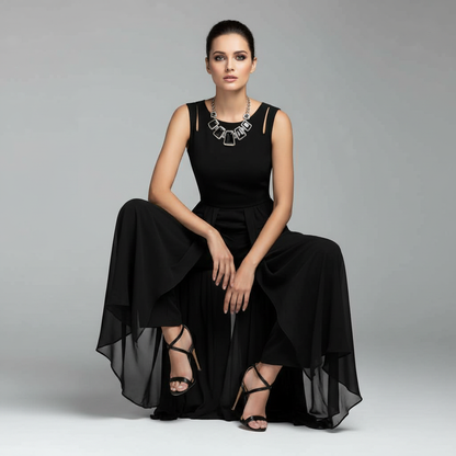 Mouwloze Jumpsuit met Wijde Pijpen | Dames Jumpsuit Zomer