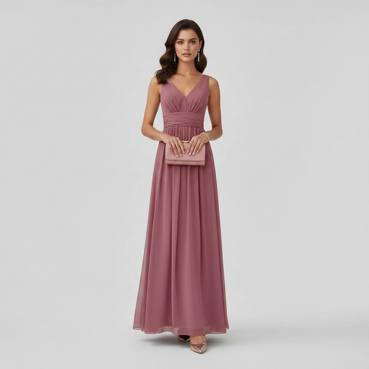 Mouwloze V-hals Maxi Jurk | Damesmode