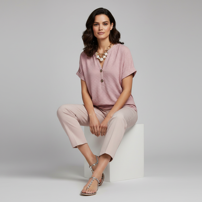 V-hals Top Dames | Casual Korte Mouwen Zomer Top