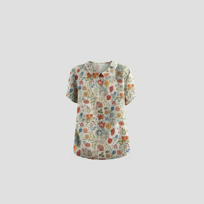 Vintage Bloemmotief Blouse | Dames Casual Mode