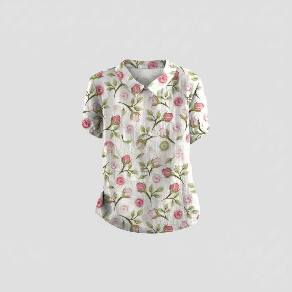 Vintage Bloemmotief Blouse | Dames Casual Mode