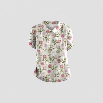 Vintage Bloemmotief Blouse | Dames Casual Mode