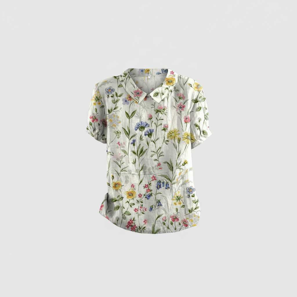 Vintage Bloemmotief Blouse | Dames Casual Mode