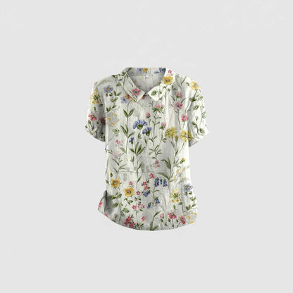 Vintage Bloemmotief Blouse | Dames Casual Mode