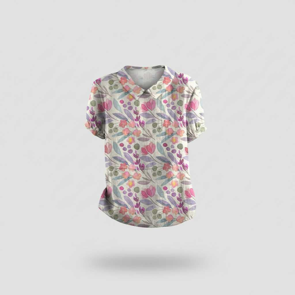 Vintage Bloemmotief Blouse | Dames Casual Mode