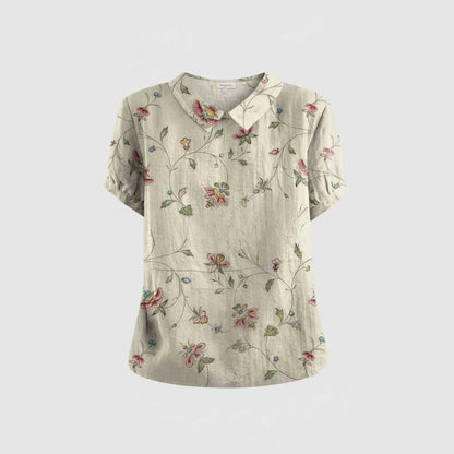 Vintage Bloemmotief Blouse | Dames Casual Mode