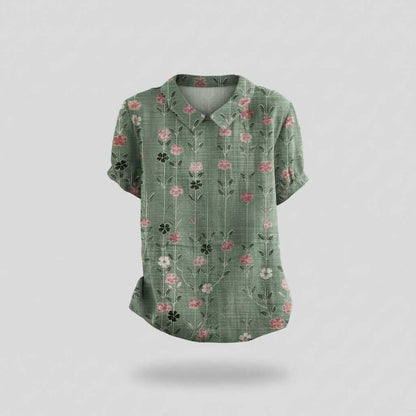 Vintage Bloemmotief Blouse | Dames Casual Mode