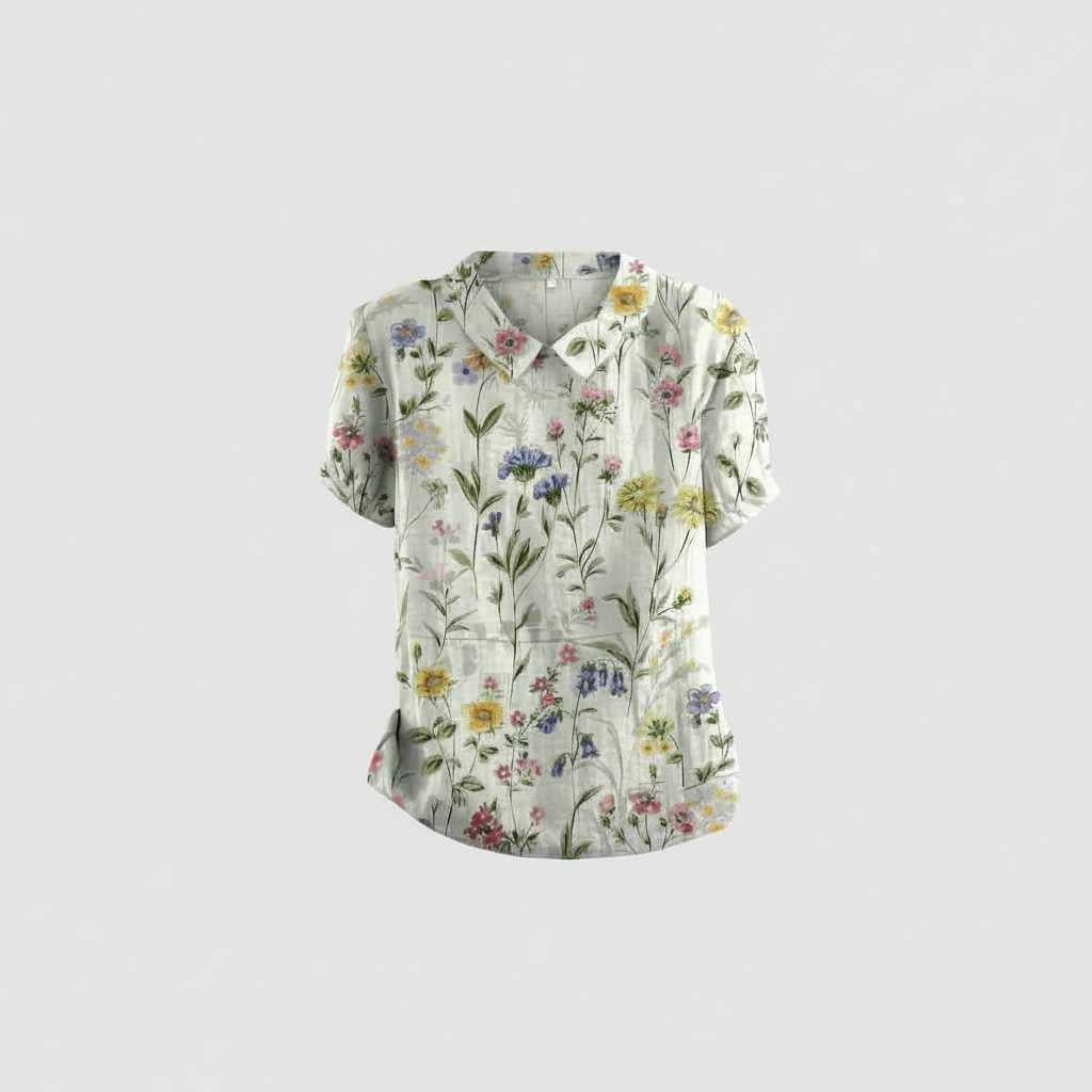 Vintage Bloemmotief Blouse | Dames Casual Mode