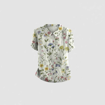 Vintage Bloemmotief Blouse | Dames Casual Mode