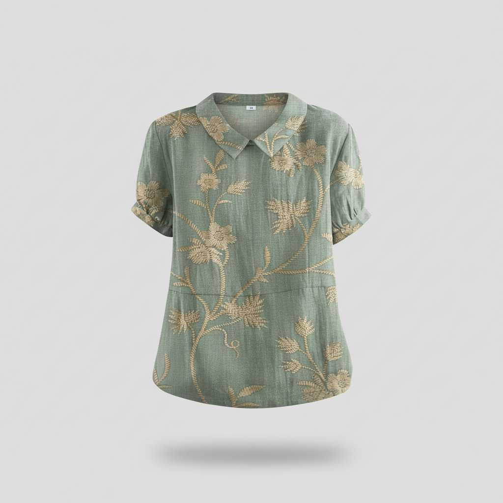Vintage Bloemmotief Blouse | Dames Casual Mode