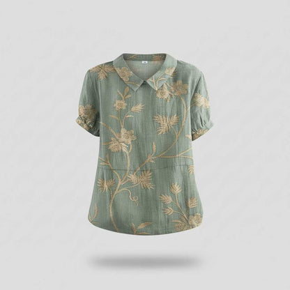 Vintage Bloemmotief Blouse | Dames Casual Mode