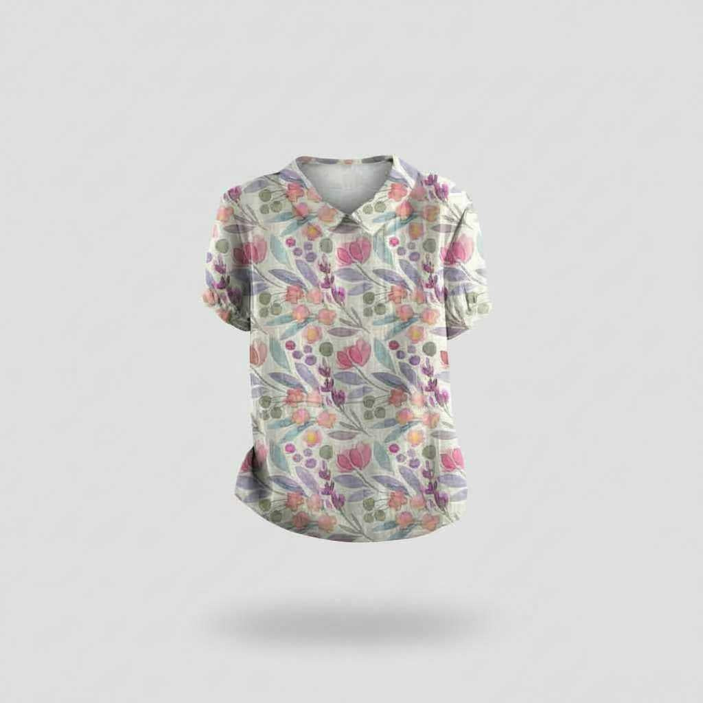 Vintage Bloemmotief Blouse | Dames Casual Mode