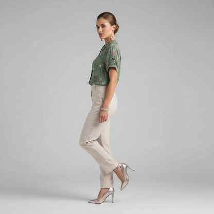 Vintage Bloemmotief Blouse | Dames Casual Mode