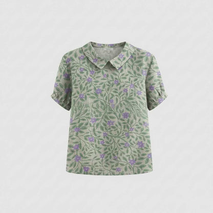 Vintage Bloemmotief Blouse | Dames Casual Mode