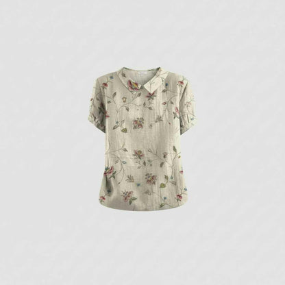 Vintage Bloemmotief Blouse | Dames Casual Mode