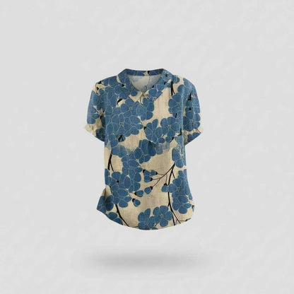 Vintage Bloemmotief Blouse | Dames Casual Mode