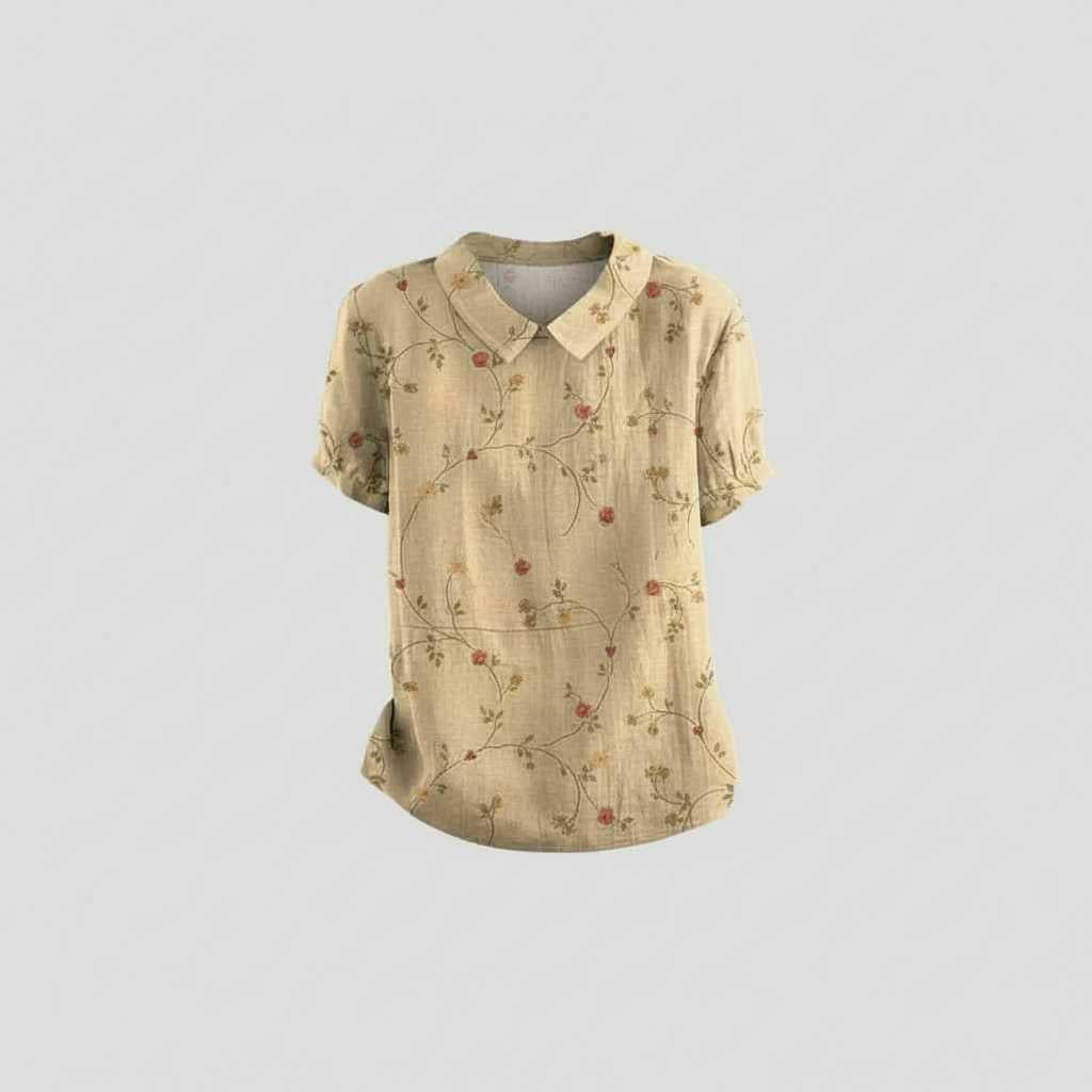 Vintage Bloemmotief Blouse | Dames Casual Mode
