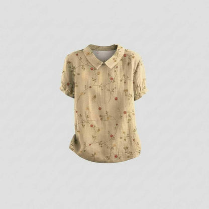 Vintage Bloemmotief Blouse | Dames Casual Mode