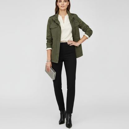 Zwarte Dames Jas Winter | Moderne Casual Ritsjas