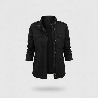 Zwarte Dames Jas Winter | Moderne Casual Ritsjas